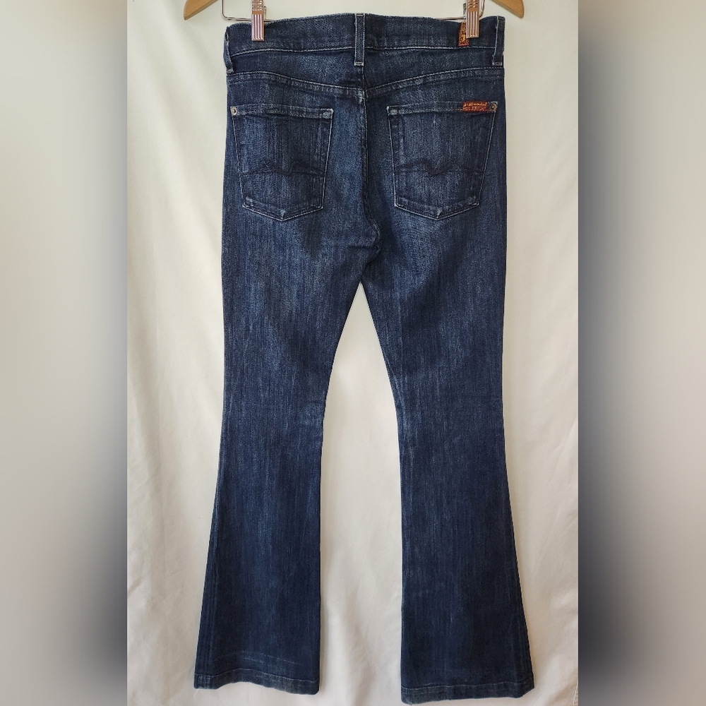 7 For All Mankind Dark Blue Flare Jeans - Picture 2 of 13